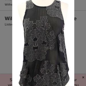 Black Floral Lace Appliqué Sleeveless Tank Top